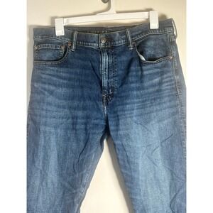 American Eagle Mens Original Straight Flex Jeans Medium Wash 38x30 Blue Denim